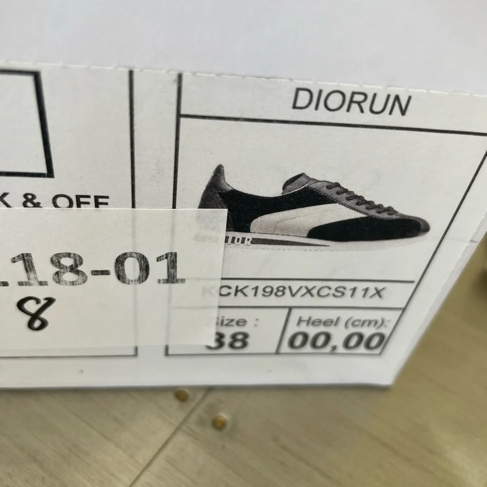 christian Dior black velour white logo sneakers trainers flats sz 38